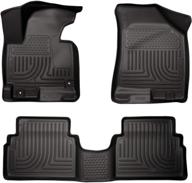 husky liners 98861: ultimate protection for 2011-13 kia sportage! weatherbeater front & 2nd seat floor mats in sleek black! logo