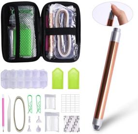 img 4 attached to 🖌️ HOHOTIME Diamond Painting Tool Set: 56pcs Accessories with Diamond Painting Pen, Storage Box for Embroidery Kit