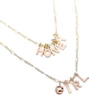 famoka layered necklaces alphabet necklace logo