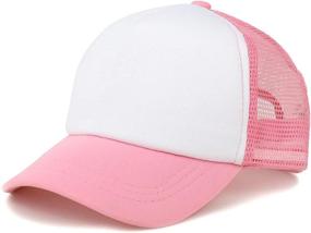 img 4 attached to 🧢 Trendy Kids' Foam Mesh 5 Panel Trucker Cap - Infants to Youth