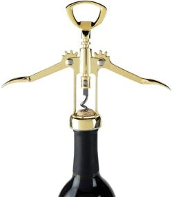 img 1 attached to Gold Plated Viski Winged Corkscrew Wine Bottle Opener with Non-stick Coated Worm - 9.25 Inches