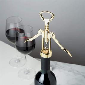 img 2 attached to Gold Plated Viski Winged Corkscrew Wine Bottle Opener with Non-stick Coated Worm - 9.25 Inches