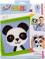 🐼 blue colorbok sew cute needlepoint kit featuring paul panda logo