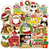 🎅 gaekce 52-piece christmas stickers decals - cute, waterproof stickers for water bottles and phones logo