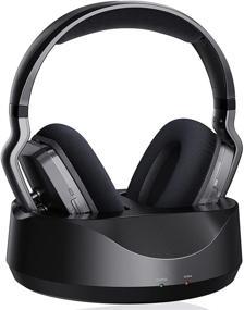 img 4 attached to 🎧 Stiive Wireless Headphones for TV with Dual-Contact Charging Dock, Extended 150ft Wireless Range &amp; Rechargeable 20-Hour Battery Life, Digital Stereo Over Ear Headset for TV Watching and Computer Gaming