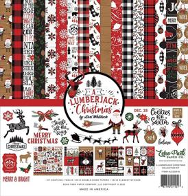 img 1 attached to Lumberjack Christmas Collection Kit by Echo Park Paper Company - Red, Black, Woodgrain, Green