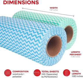 img 2 attached to 🧽 XFasten Washable and Reusable Kitchen Towels, 11.8 inches x 7.87 inches, Set of 2 (Green, Blue 100 Total Sheets) - Lint and Streak Free Cleaning Cloths, Eco-Friendly Paper Towel Alternatives