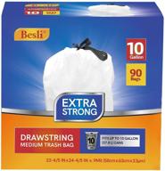 besli 10 gallon drawstring trash bag garbage bag trash can liner, 0.9 mil, pack of 90 logo