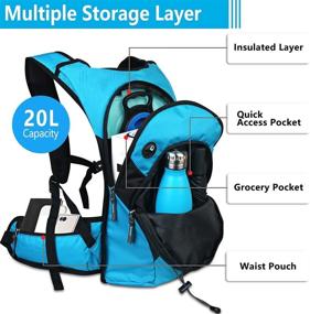 img 1 attached to NONSAR Hydration Pack: Insulated Water Backpack - Keep Liquids Cool for 🥤 Up to 5 Hours! Ideal for Cycling, Hiking, Running, Climbing, Hunting, and Helmet Compatibility