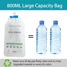 img 2 attached to 🚽 Welene Portable Urinal Pee Bags: 800ML 12PC/4PC Disposable Urine Bags + 4 Standing Up Pee Funnels for Emergency Pee, Travel, Camping, Traffic Jam - Ideal for Female, Male, Children, Elderly, Patients, Pregnant Women