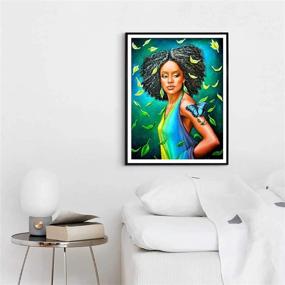 img 2 attached to 🎨 Palodio 5D Diamond Painting Kits - African American Beauty: Paint by Numbers Full Round Drill Cross Stitch Crystal Rhinestone Art for Home Wall Decoration 12x16 inch