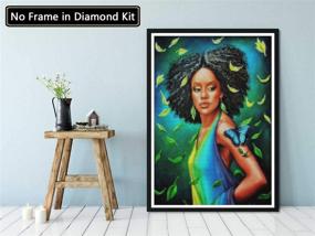 img 3 attached to 🎨 Palodio 5D Diamond Painting Kits - African American Beauty: Paint by Numbers Full Round Drill Cross Stitch Crystal Rhinestone Art for Home Wall Decoration 12x16 inch