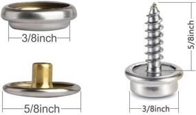 img 2 attached to 🔩 Marine Grade Stainless Steel Snap Fastener Screw Kit - 63 Pcs in Storage Box, 3/8" Socket #6-5/8" with 3 Pcs Setting Tool