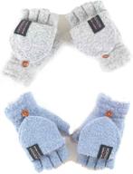 🧤 stay cozy with usb heated gloves: full & half fingerless winter warmers [2 pack] (gray+blue) logo