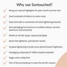 img 1 attached to 🌞 Осветляющее средство для волос "Suntouched" для темных волос - Спрей с цитрусовыми и ромашкой для создания подчеркивающих оттенков на брюнетках - Веганское, без жестокости, без парабенов, без аммиака, без отбеливателей - 3,38 жидк. унц. спрей