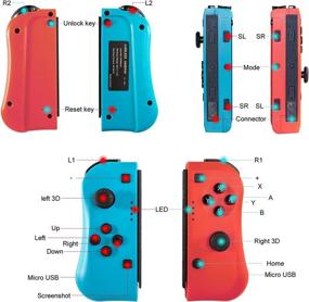 img 3 attached to 🎮 Uniway Wireless Joycon Controller for Nintendo Switch | Motion Control & Dual Shock | Blue and Red Alternatives for Nintendo Switch Controllers
