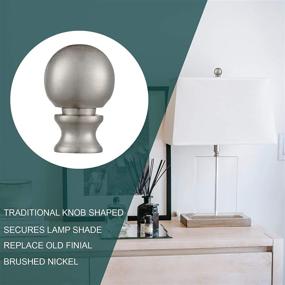 img 3 attached to 🔘 Dysmio Traditional Knob Shaped Brushed Nickel Finish Ball Lamp Finial - 2-Pack: Stylish Decorative End Caps for Lamps