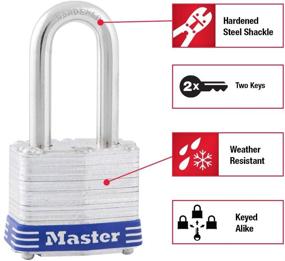 img 3 attached to 🔒 Set of 3 Master Lock 3TRILF Outdoor Padlocks with Key - Keyed-Alike for Enhanced Security
