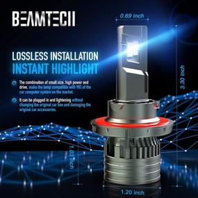 img 1 attached to Лампы BEAMTECH H13 LED, 12000LM 9008 G-XP чипы 6500K 360 градусов 90W ксеноново-белые наборы для замены галогенных ламп - улучшенная видимость и яркость.