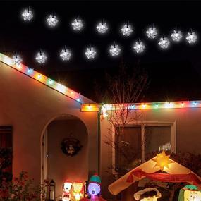 img 3 attached to 🎄 100 LED 33 FT Outdoor Christmas Fairy Lights - Twinkle Star Solar Snowflake String Lights with 8 Lighting Modes, Waterproof for Holiday New Year Wedding Party, Xmas Tree, Garden Decor - Cool White