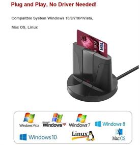 img 1 attached to 💳 DAOKER USB 3.0 Smart Card Reader for DOD Military CAC Cards, ID Reader Compatible with Windows (32/64bit) XP/Vista/7/8/10, Mac OS X, Linux