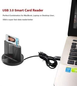 img 2 attached to 💳 DAOKER USB 3.0 Smart Card Reader for DOD Military CAC Cards, ID Reader Compatible with Windows (32/64bit) XP/Vista/7/8/10, Mac OS X, Linux