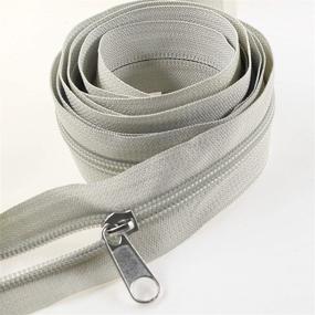 img 2 attached to 🧵 10 Yards Bulk Gray Nylon Coil Zippers by The Yard with 25pcs Silver Sliders - Ideal for DIY Sewing, Tailoring, Crafts, Bags | Leekayer (Gray)