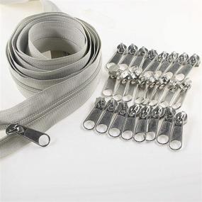 img 4 attached to 🧵 10 Yards Bulk Gray Nylon Coil Zippers by The Yard with 25pcs Silver Sliders - Ideal for DIY Sewing, Tailoring, Crafts, Bags | Leekayer (Gray)