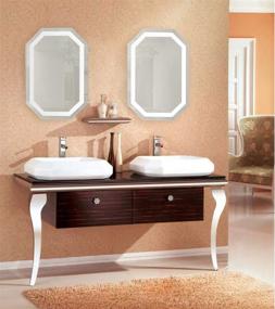img 1 attached to 🪞 Krugg Octagon LED Bathroom Mirror: 20"x30" Lighted Vanity Mirror with Defogger & Dimmer – Wall Mount, Horizontal/Vertical Installation