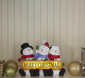 img 1 attached to Snowman Trio LED Merry Christmas Sign for Home - VP