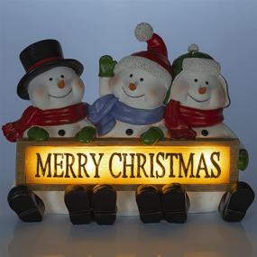 img 3 attached to Snowman Trio LED Merry Christmas Sign for Home - VP