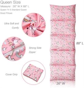 img 3 attached to 🦄 Ohnanana Kids Floor Pillows Bed Cover: Soft Plush Unicorn Themed Seating for Sleepovers, Lounging, Playing, and Reading - Cover Only