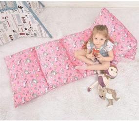 img 4 attached to 🦄 Ohnanana Kids Floor Pillows Bed Cover: Soft Plush Unicorn Themed Seating for Sleepovers, Lounging, Playing, and Reading - Cover Only