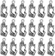 🙏 auear praying hands charms for jewelry making - 100 pack antique silver prayer pendants" logo