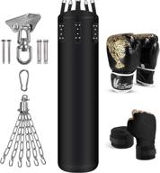 🥊 odoland 6-in-1 unfilled punching bag set for men and women - 4ft kickboxing heavy bag with 12oz boxing gloves, hand wraps, and hanging chains for mma karate логотип