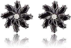 img 4 attached to 💎 Elegant Crystal Flower Burst Stud Earrings - Beautiful Jewelry for Girls