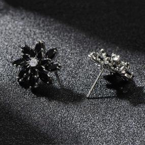 img 1 attached to 💎 Elegant Crystal Flower Burst Stud Earrings - Beautiful Jewelry for Girls