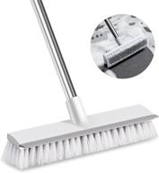 🧹 versatile push broom with stainless steel long handle - ideal for floor, deck, shop, pool, garage, concrete, kitchen, patios logo