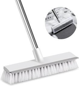 img 4 attached to 🧹 Versatile Push Broom with Stainless Steel Long Handle - Ideal for Floor, Deck, Shop, Pool, Garage, Concrete, Kitchen, Patios