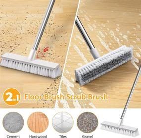 img 3 attached to 🧹 Versatile Push Broom with Stainless Steel Long Handle - Ideal for Floor, Deck, Shop, Pool, Garage, Concrete, Kitchen, Patios