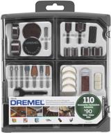 🛠️ dremel 709-02 110-piece all-purpose rotary tool accessory kit: complete with carving bit, sanding drums, grinding stones, cutting discs, and storage case in gray logo