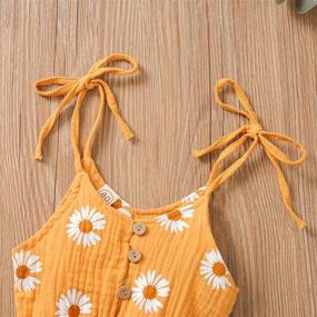 img 1 attached to 🌺 Цветочный комбинезон без рукавов с поясом: стильный и удобный летний наряд для маленьких девочек