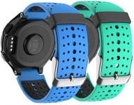 isabake soft silicone sport band compatible with forerunner 235 - 2pcs blue/frost blue logo