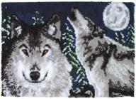 wonderart midnight wolves latch hook kit - 27x40 inches logo