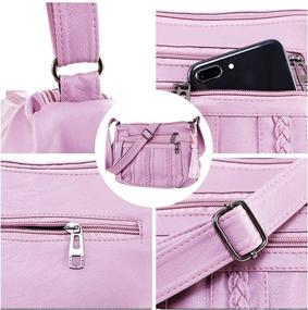 img 1 attached to ELDA Pocketbooks Leather Crossbody Shoulder Women's Handbags & Wallets in Crossbody Bags