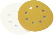 🔄 powertec 44001xg-100 5" a/o hook & loop 8 hole sanding disc, assortment grits 80, 100, 120, 150, 220, gold, 100 pack: perfect sanding discs for versatile applications and long-lasting performance логотип