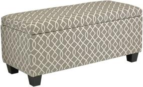 img 1 attached to Cortesi Home Kiki Fabric Storage Long Bench Ottoman, Grey: Stylish & Spacious Hidden Storage Solution