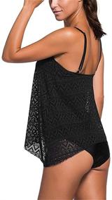 img 2 attached to 👙 Nicetage Layered Swimsuit Tankini 41962 for Women in Black