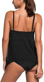 img 1 attached to 👙 Nicetage Layered Swimsuit Tankini 41962 for Women in Black