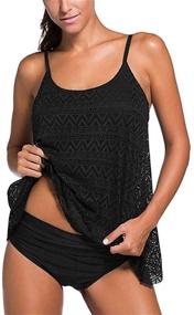 img 3 attached to 👙 Nicetage Layered Swimsuit Tankini 41962 for Women in Black